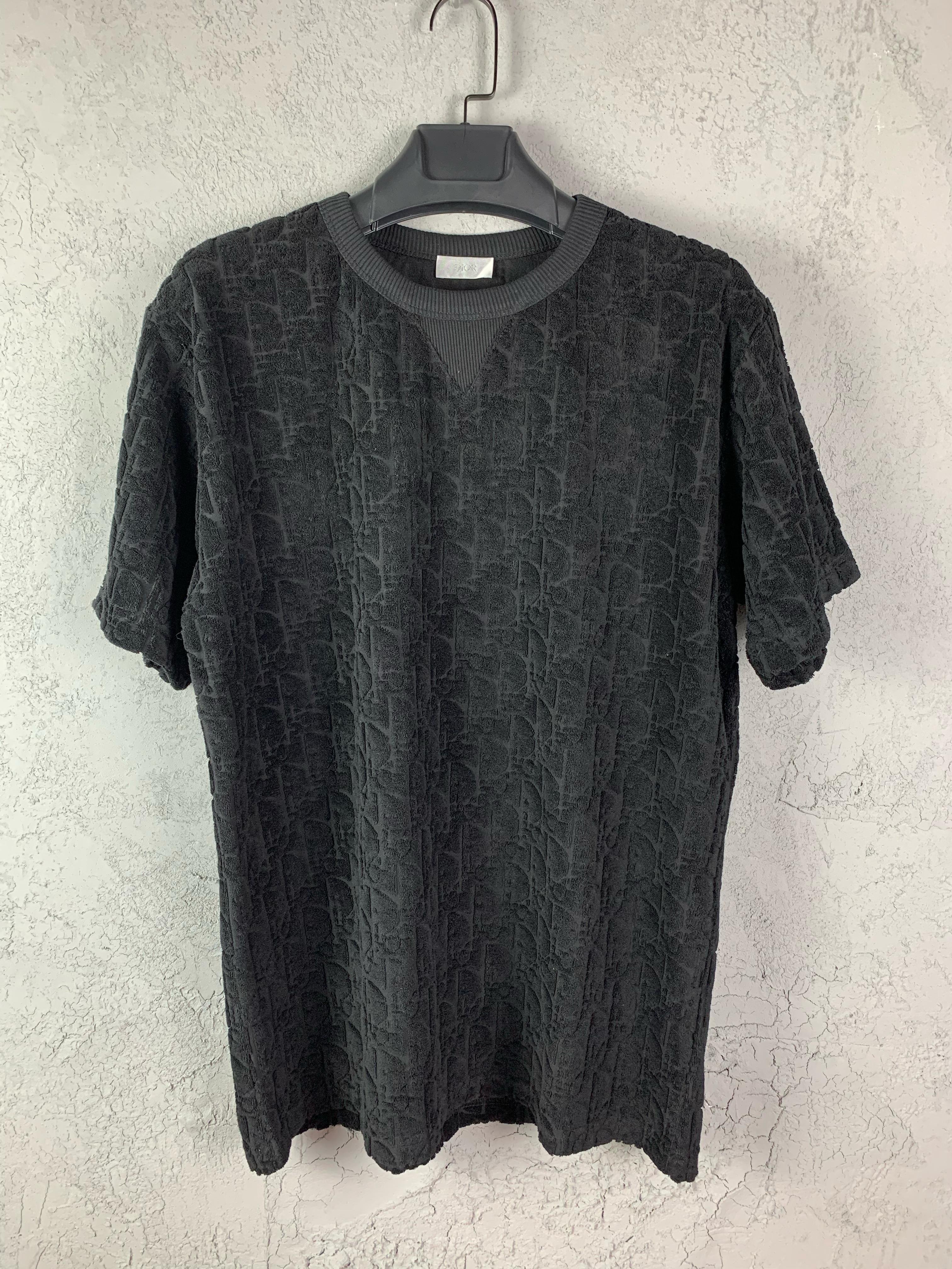 CD Luxury Custom Terry Cloth Black & White & Blue T-shirt