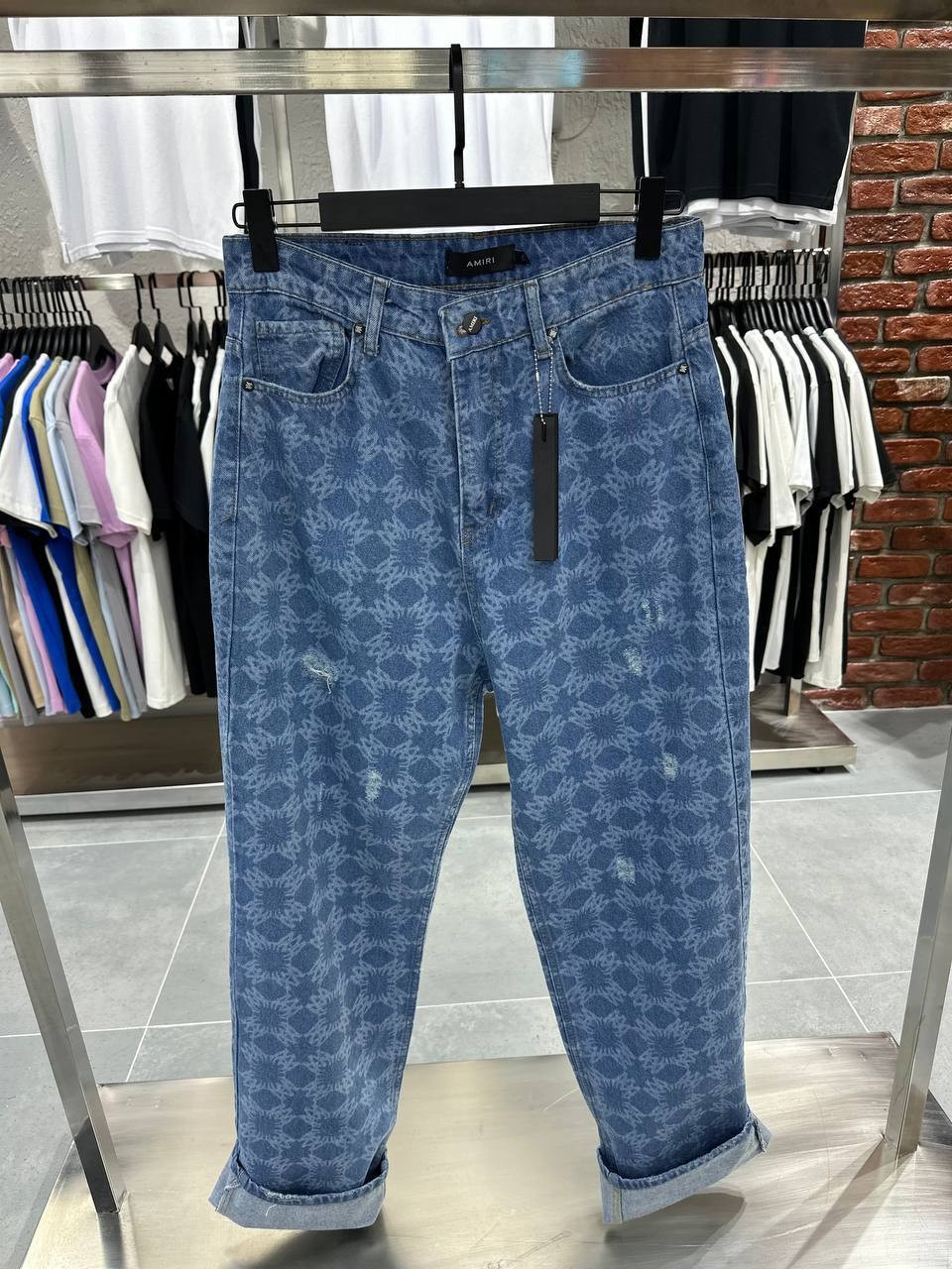 A Luxury Logo Print Baggy Jeans