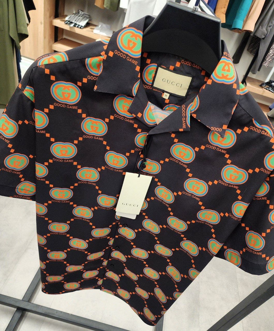 GG New Season Good Game  Logo Design Black Cotton Shirts