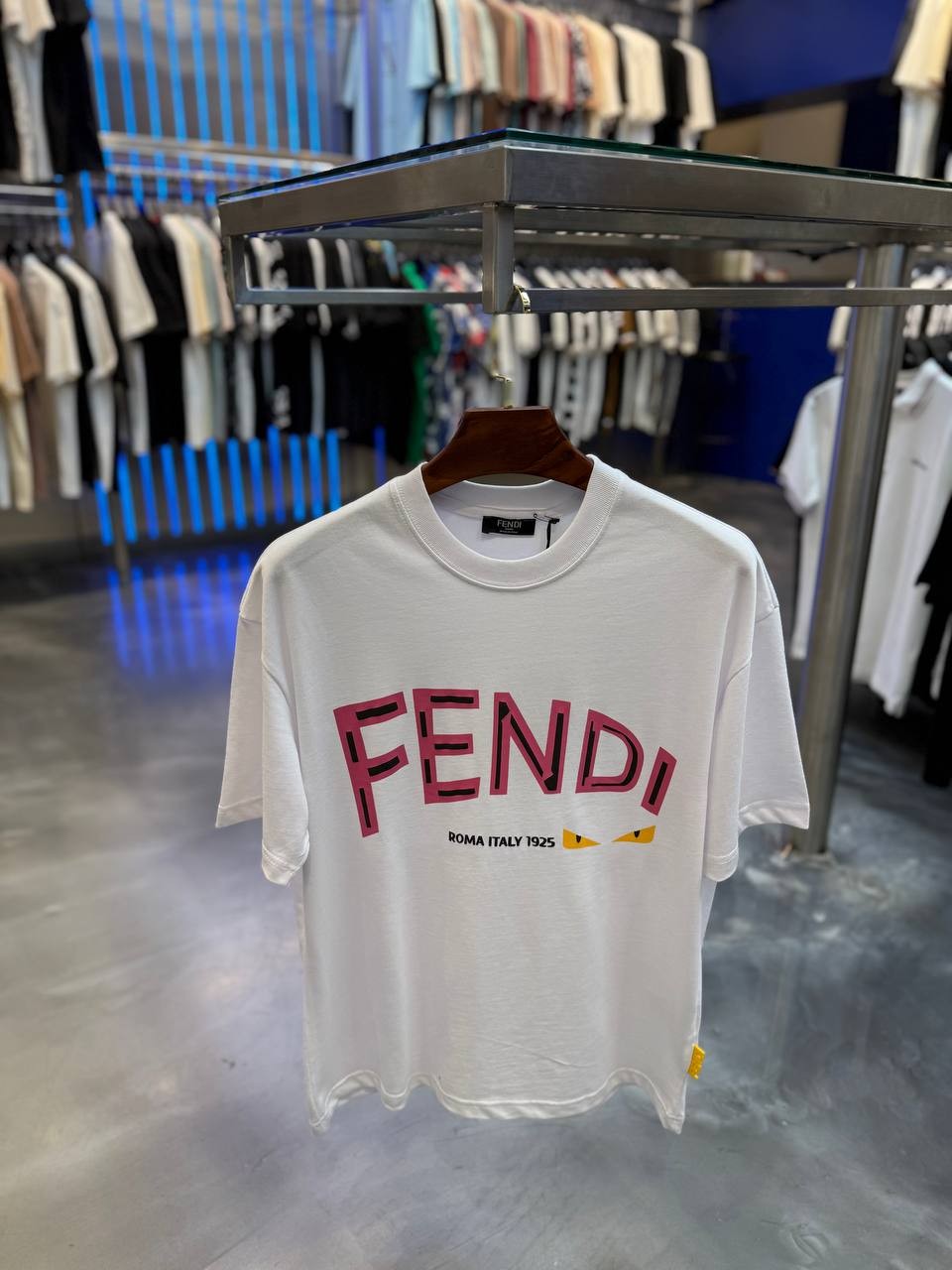FF Luxury Logo Printed Black & White T-shirt - White