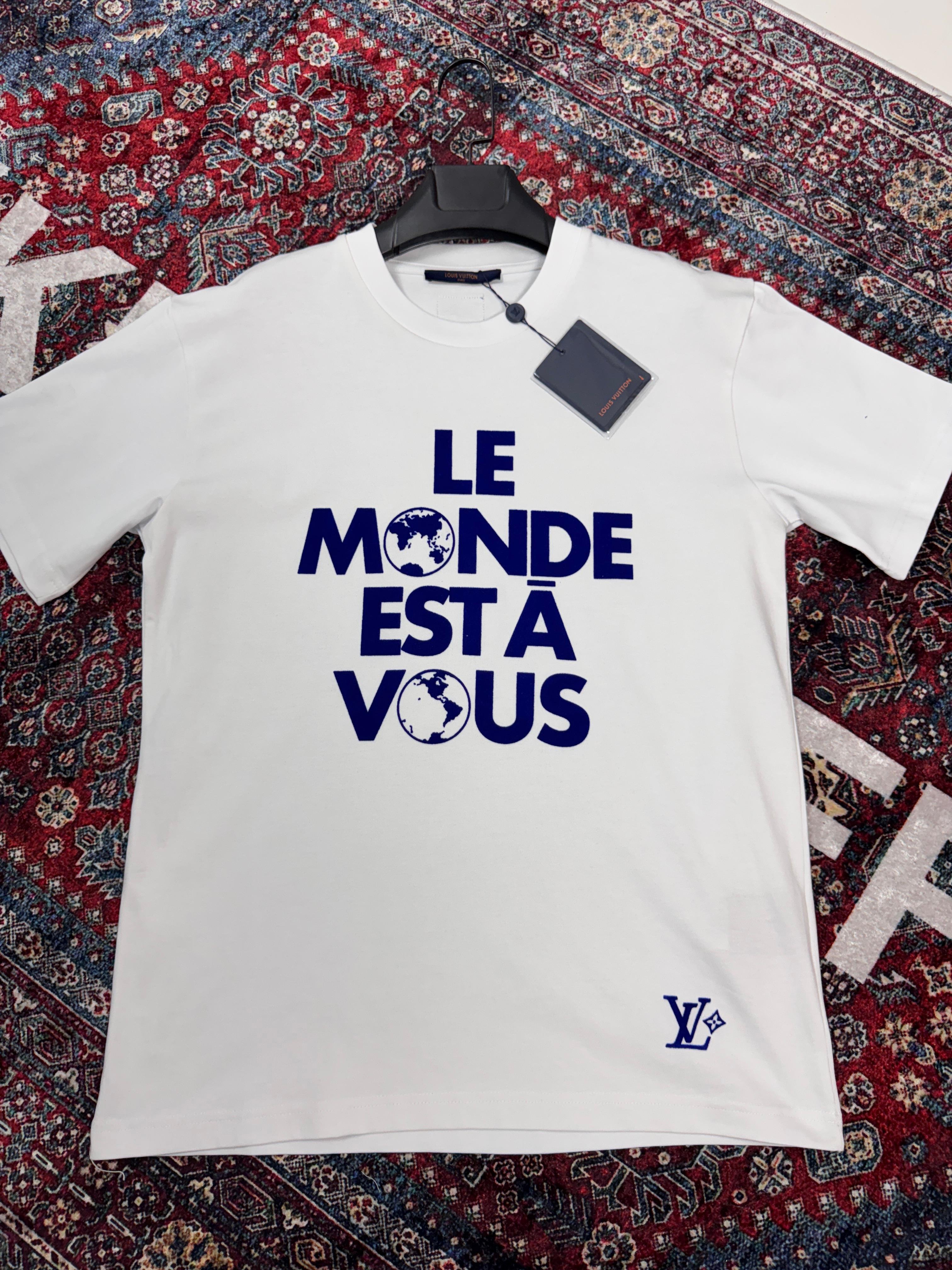 L New Season Luxury Top Quality Custom Blue Lettering Printed Design White T-Shirt