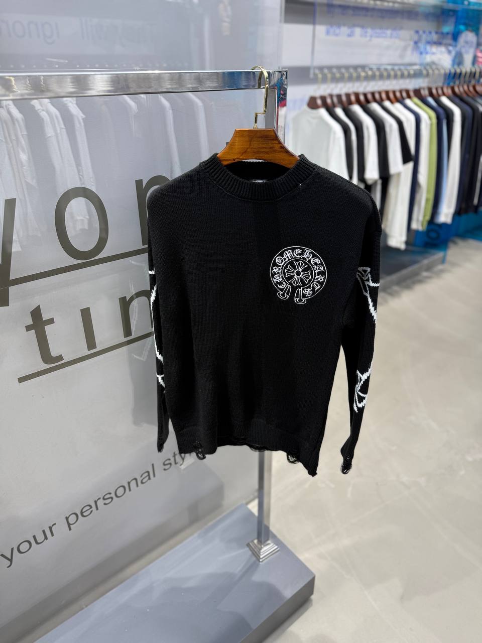 CH Luxury Logo Print Knitwear - Black