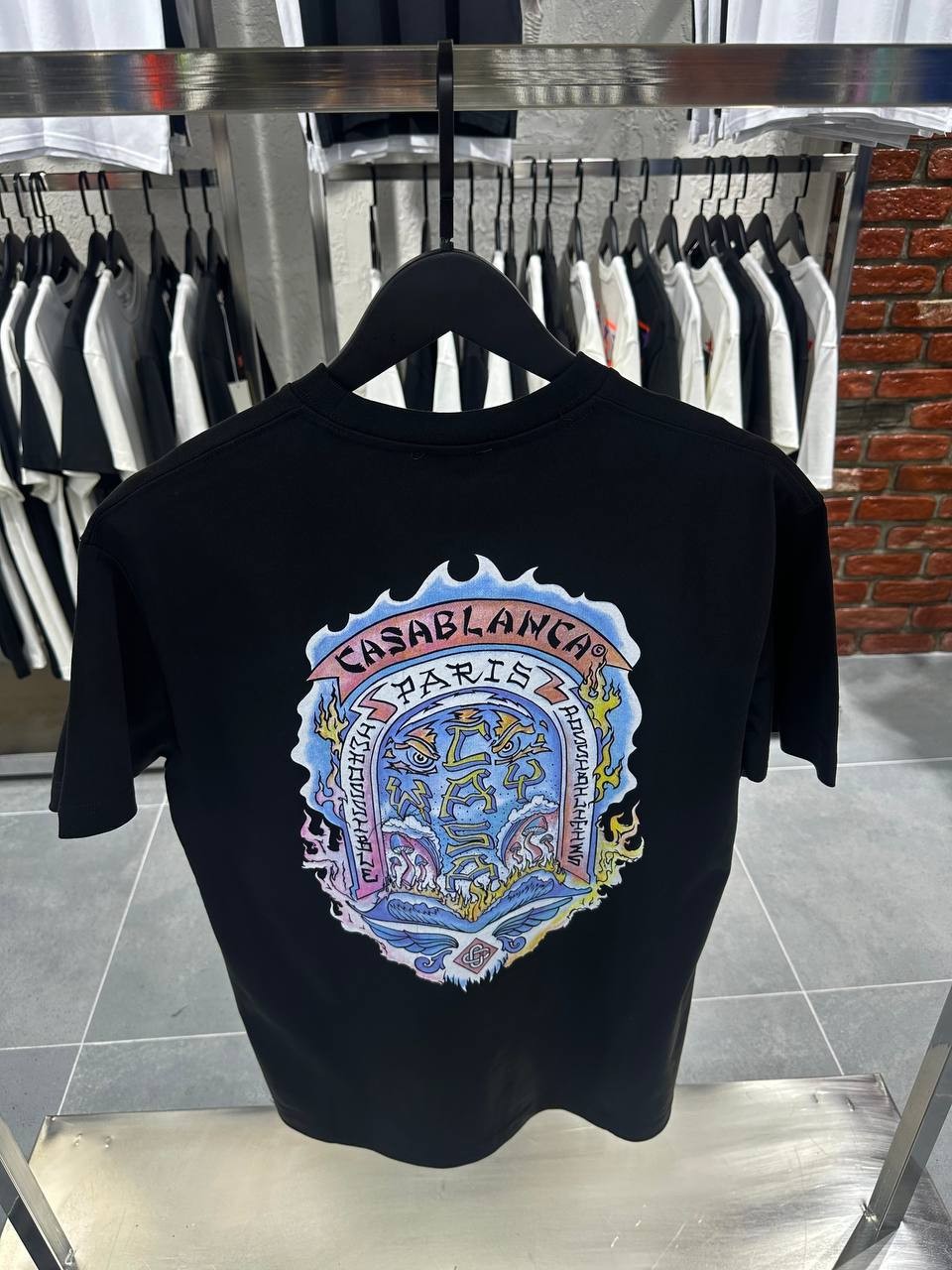 CB Luxury Printed Black & White & Blue T-shirt