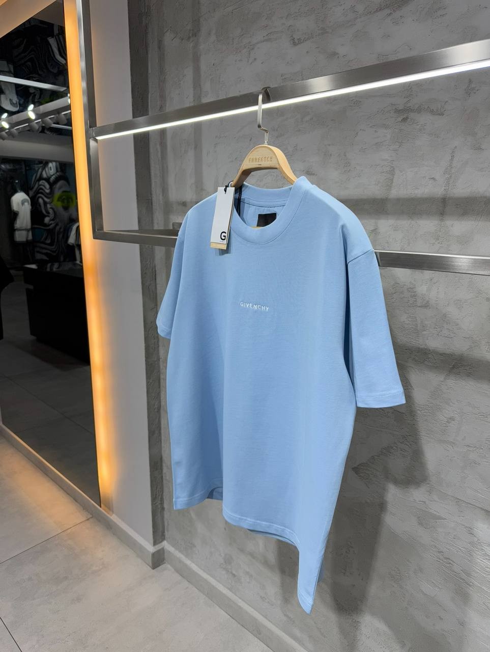 GY Luxury Special Print White/Blue T-Shirt - Blue