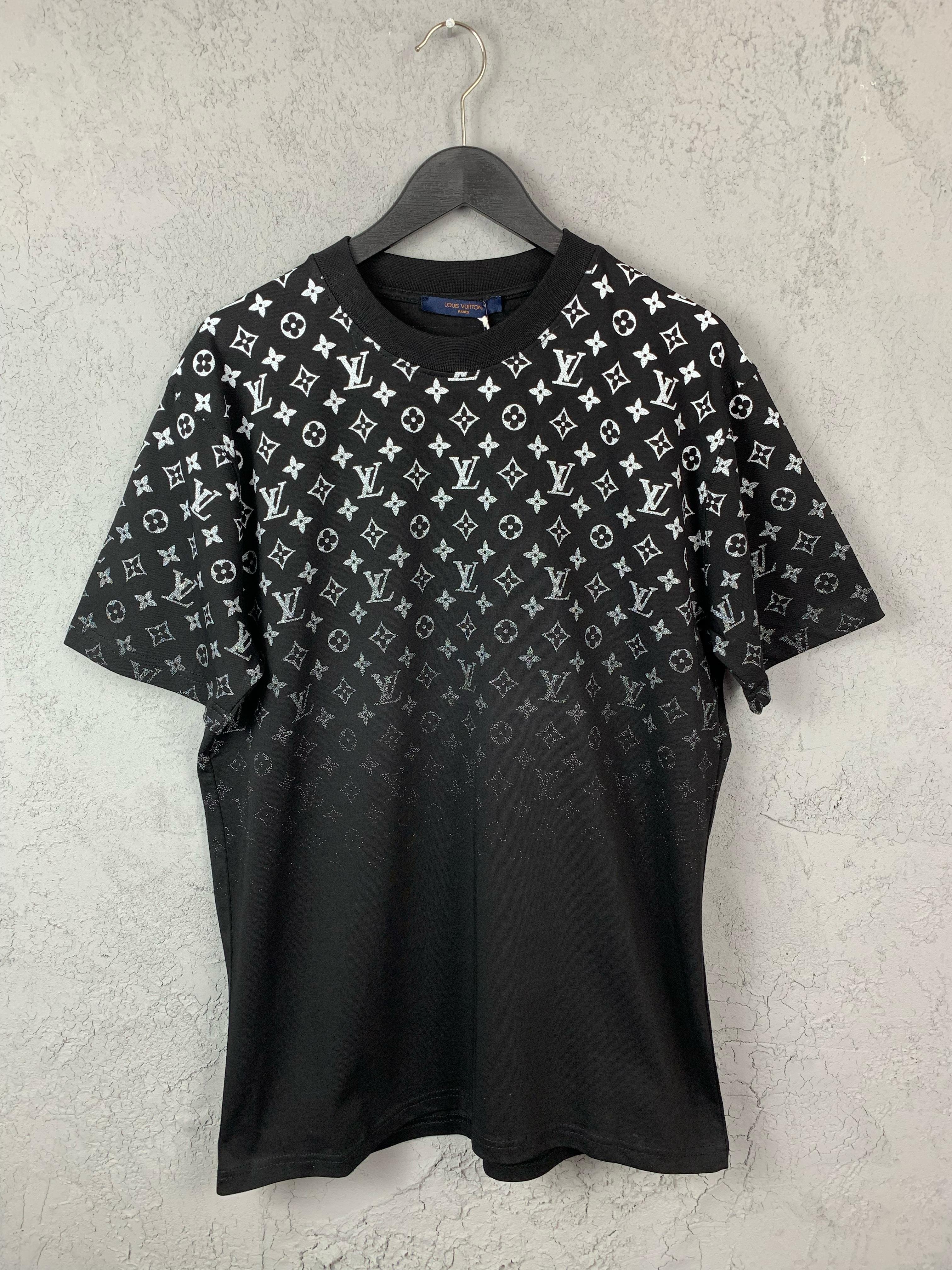 L Luxury Logo Printed Black T-shirt