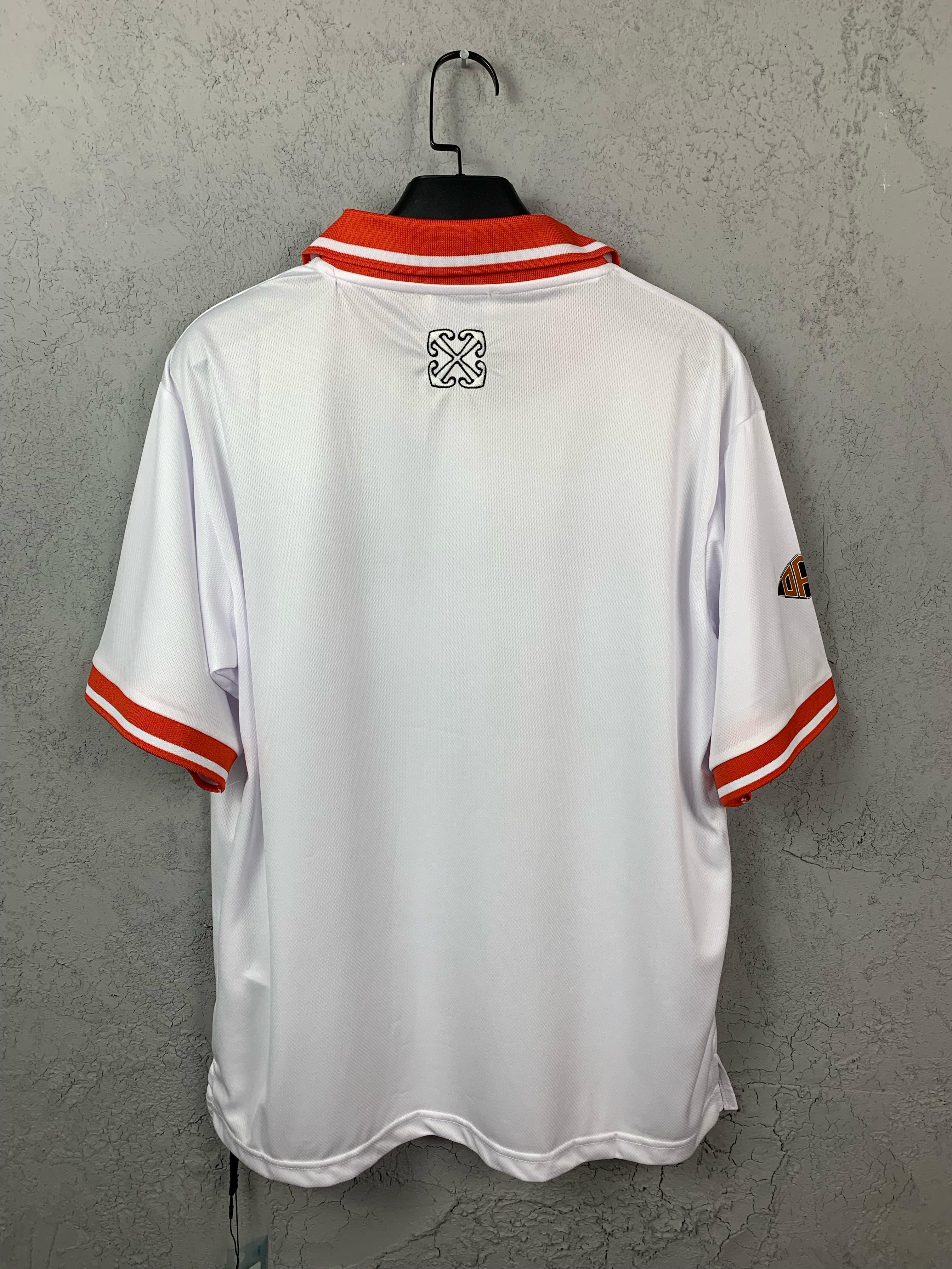 O-W Luxury Logo Print Orange Collar T-Shirt