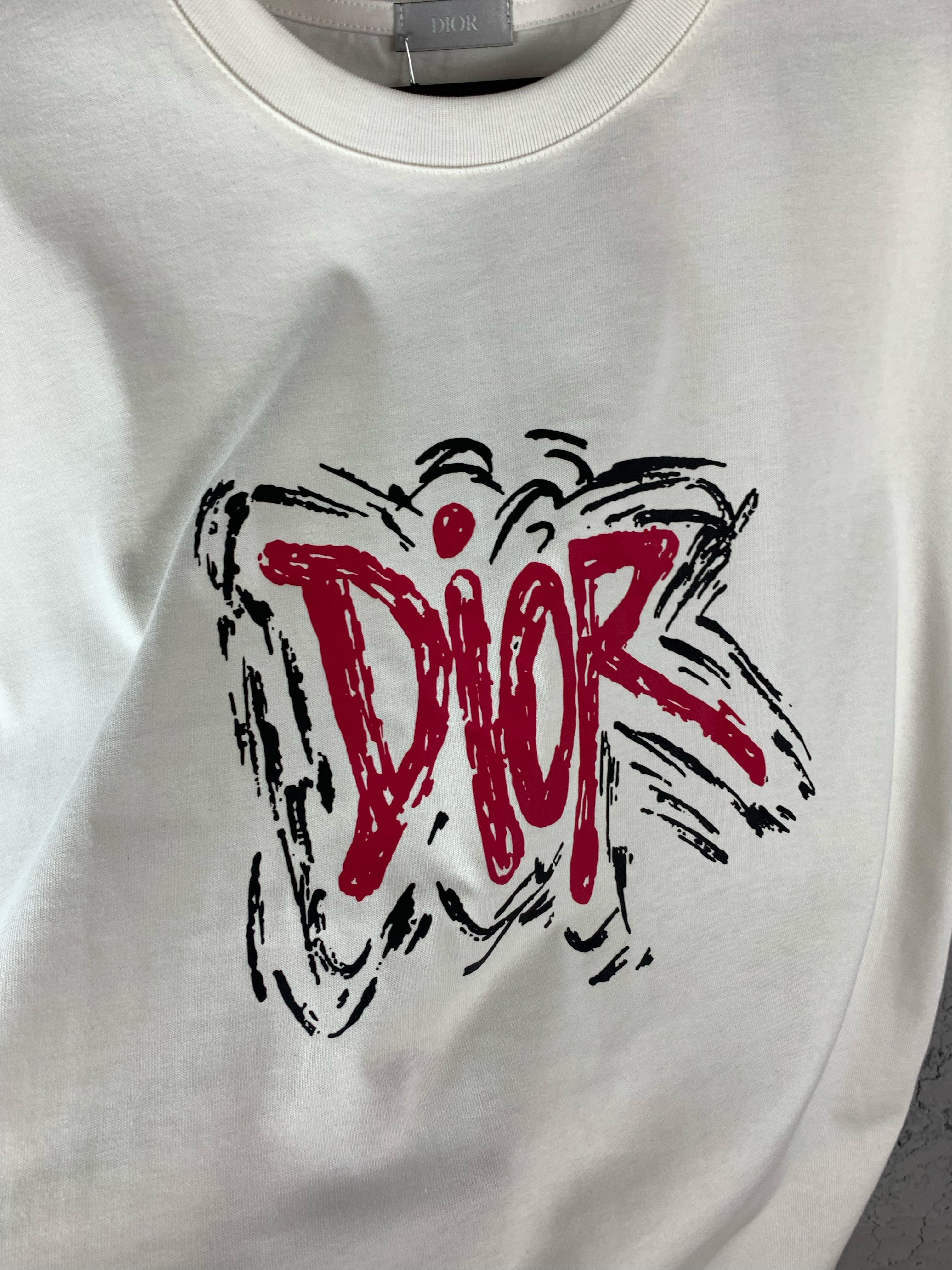 CD Luxury Lettering Printed Black & White T-shirt