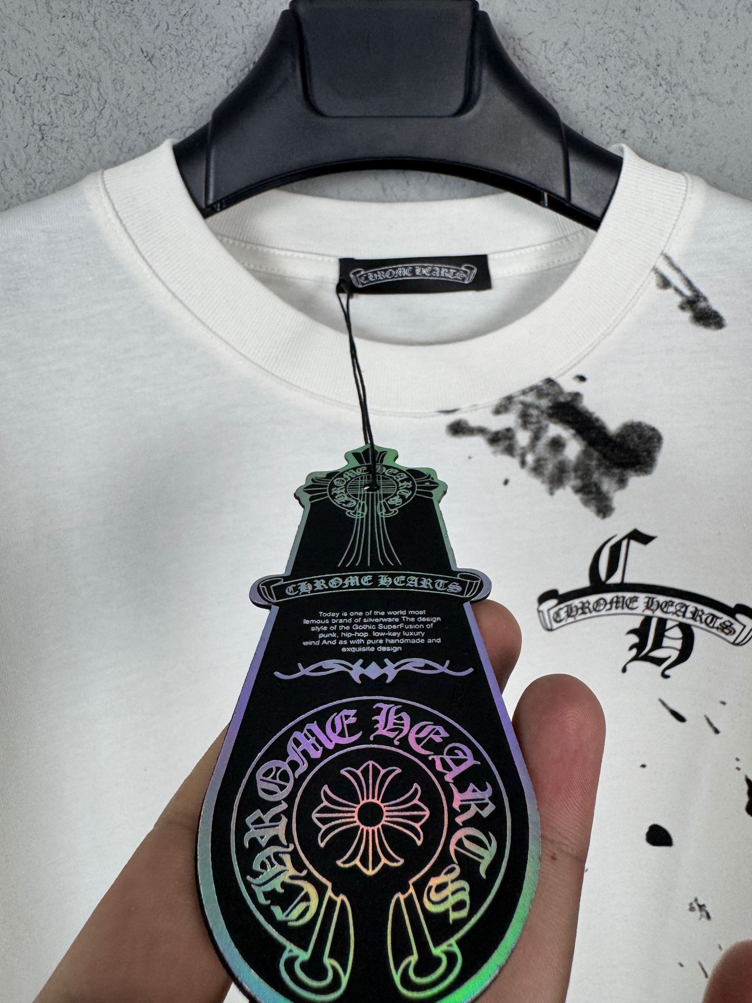 CH Luxury Logo Print Black & White T-shirt