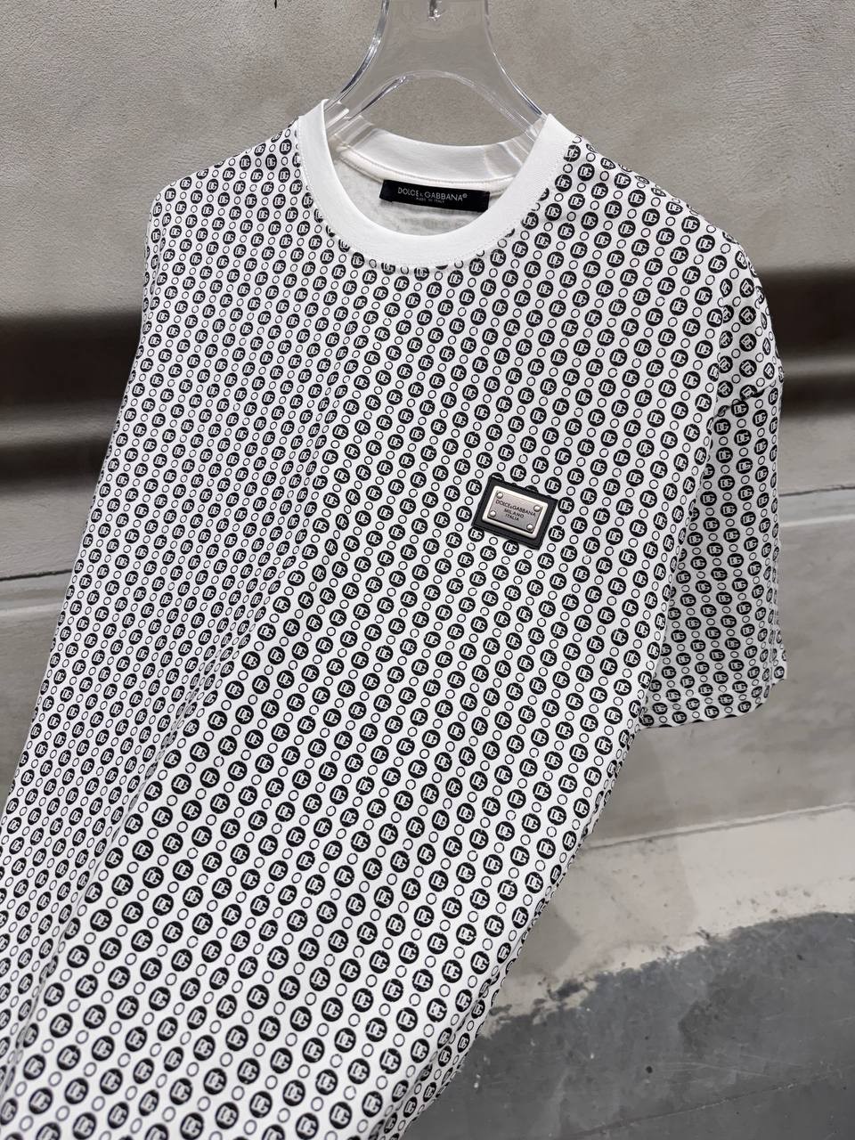 DG Luxury Logo Printed Black & White T-shirt - White