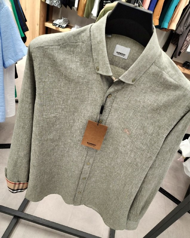 BR New Season Green&Pink Cotton Classic Shirt - Green