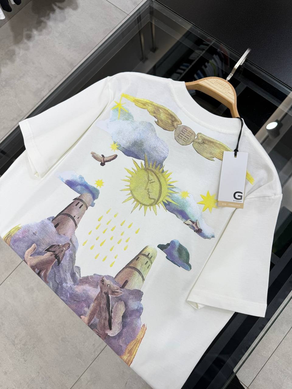 GY Luxury Special Print White/Blue T-Shirt