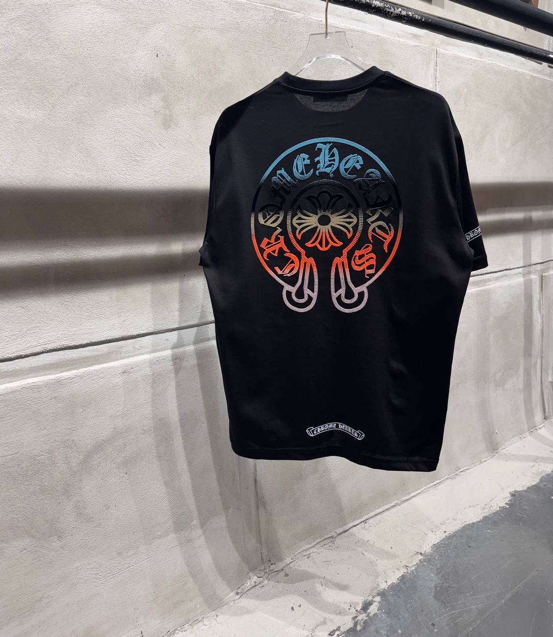 CH Luxury Colorful Printed Black & White T-shirt - Black