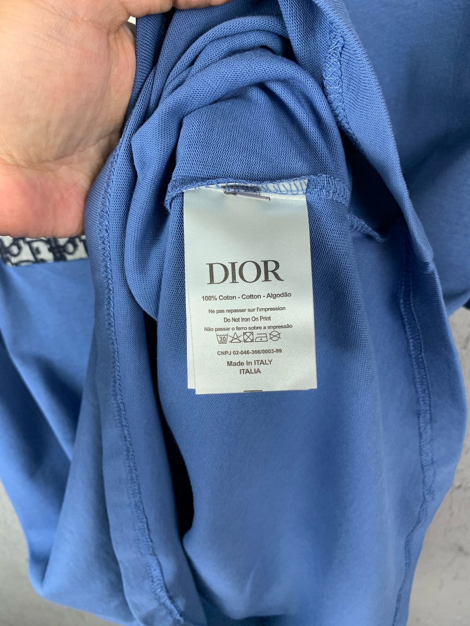CD Luxury Blue T-shirt with Pocket Detail