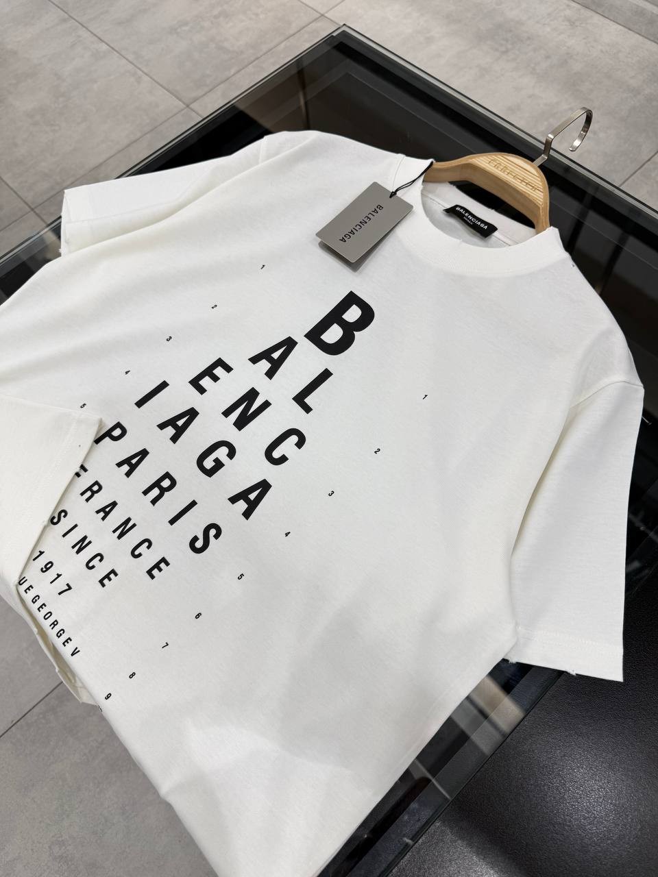 BB Luxury Vertical Lettering Design Black & White T-shirt - White