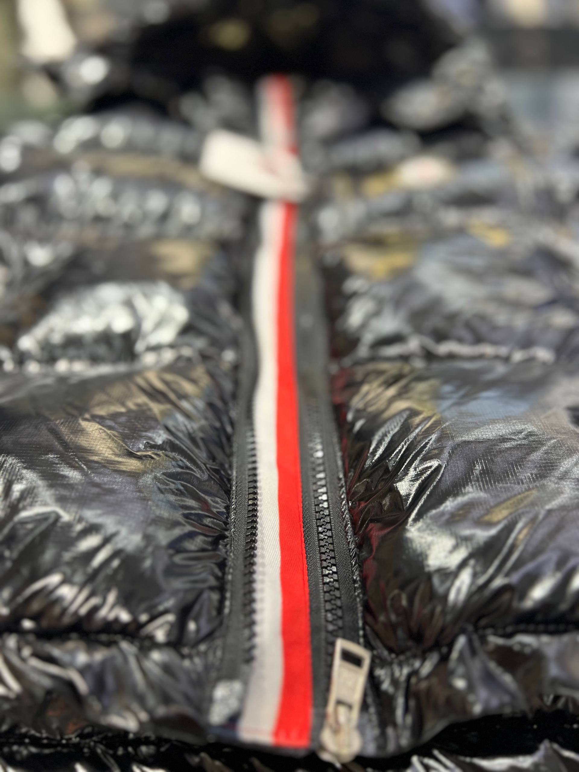 M Luxury  High-Shine Padded Black/Orange/Red/Blue Jacket