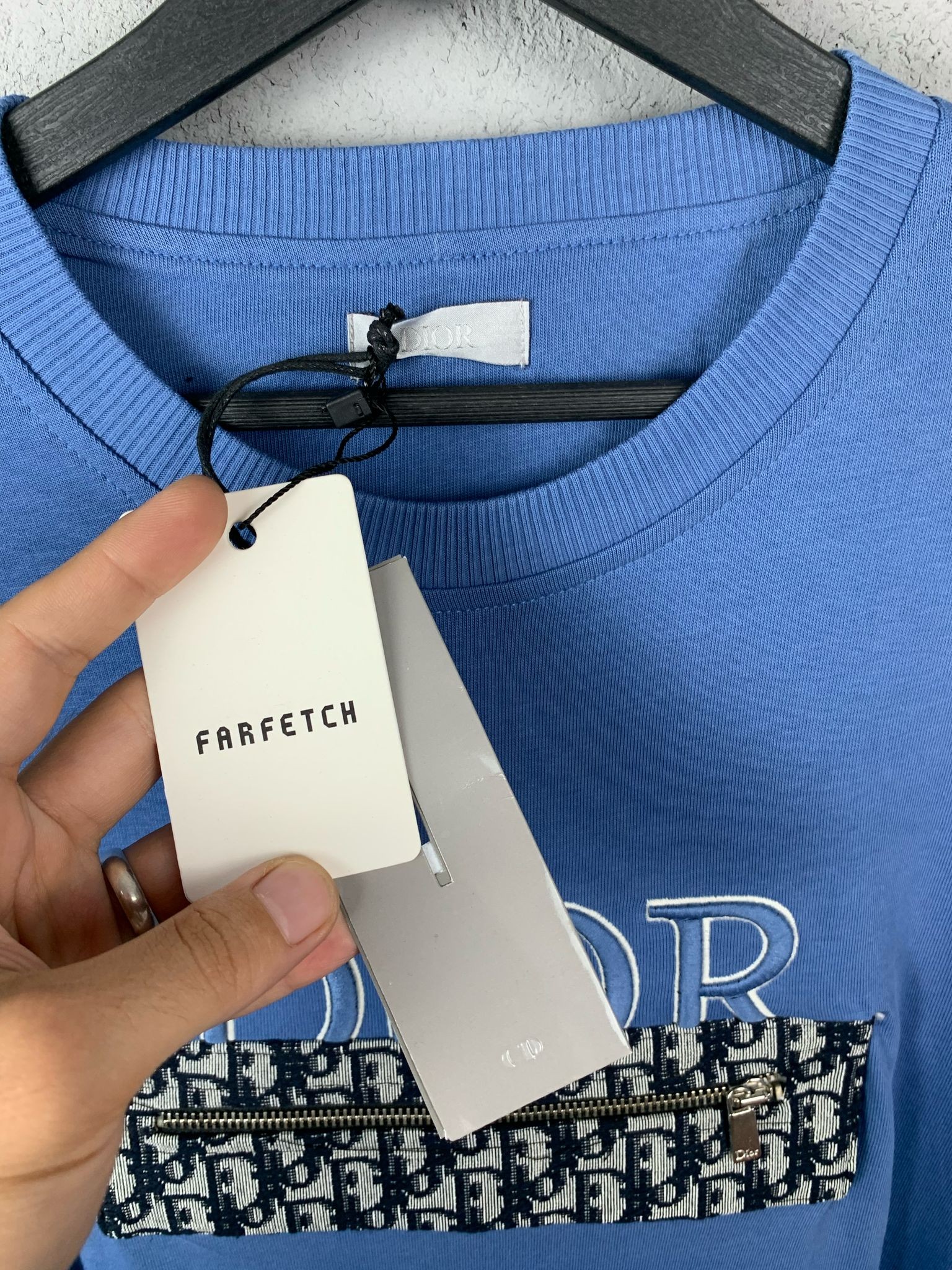 CD Luxury Blue T-shirt with Pocket Detail