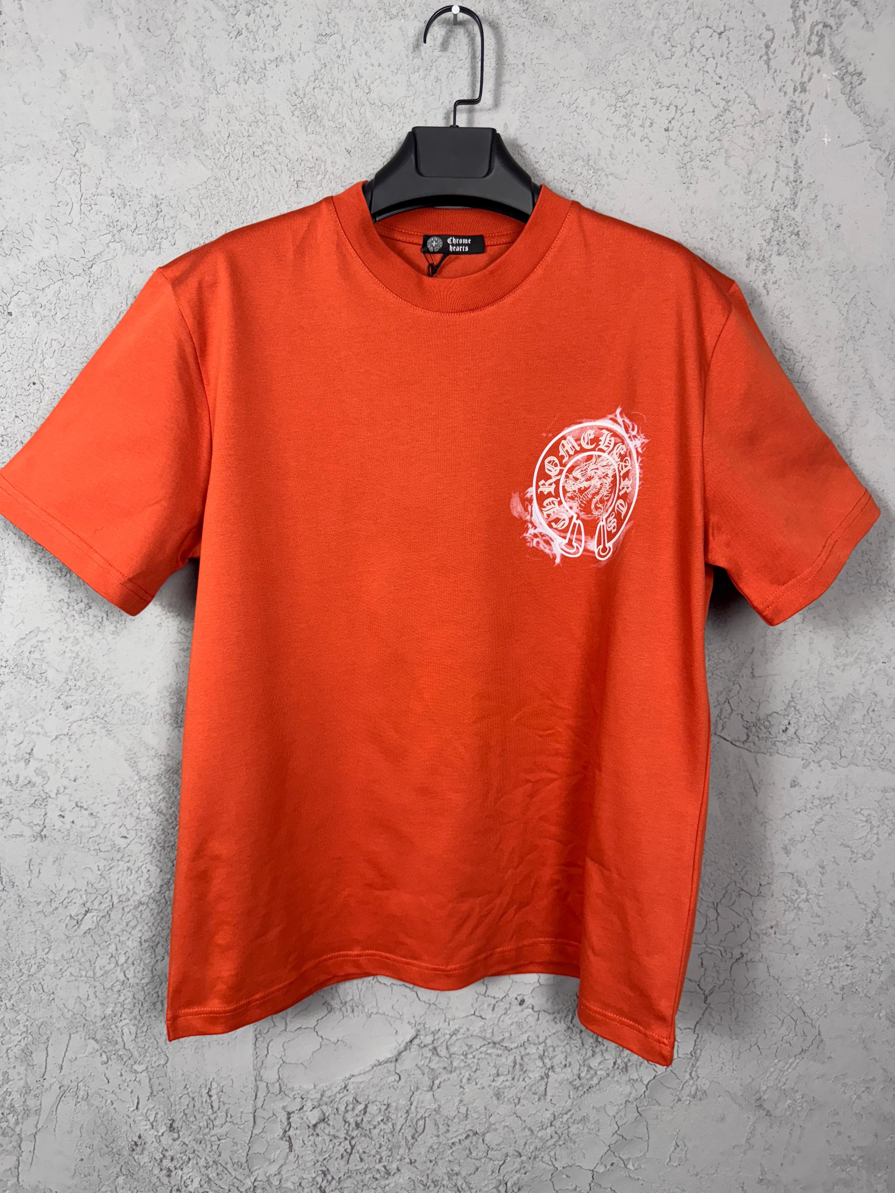 CH Luxury Logo Print Black & White & Navy & Orange T-shirt