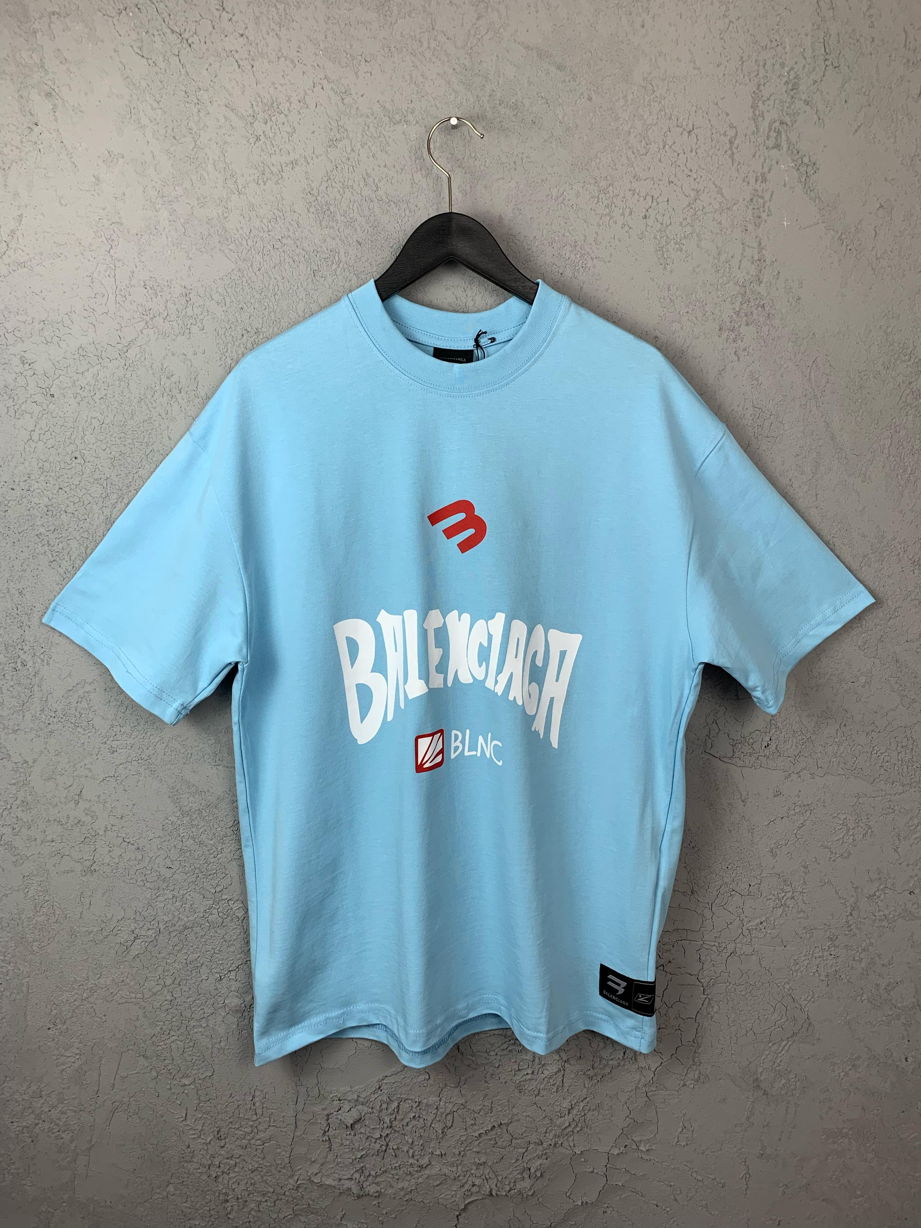 BB Luxury Logo Print Black & White & Blue T-shirt