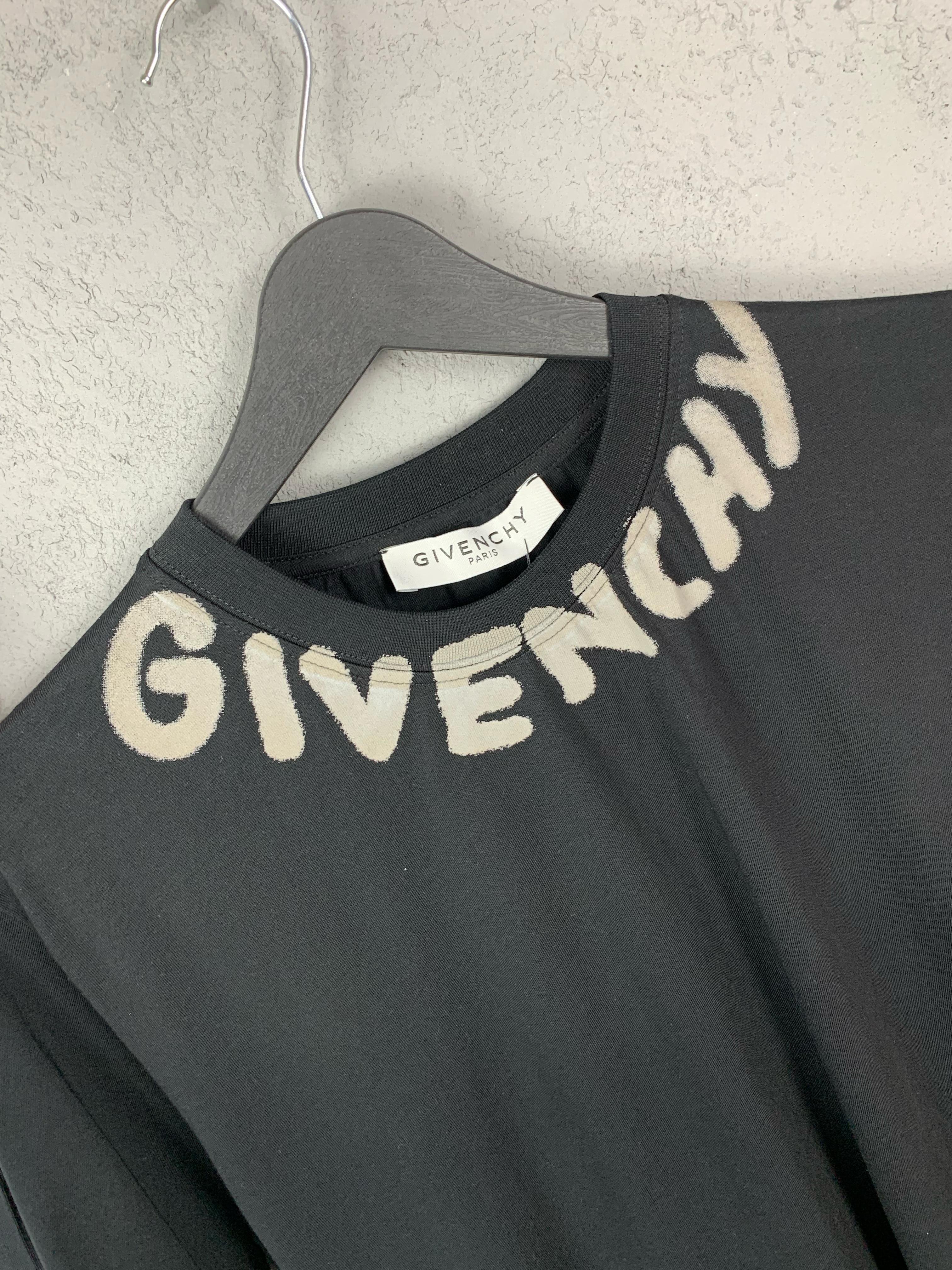 GY Luxury Lettering and Logo Print Black T-shirt