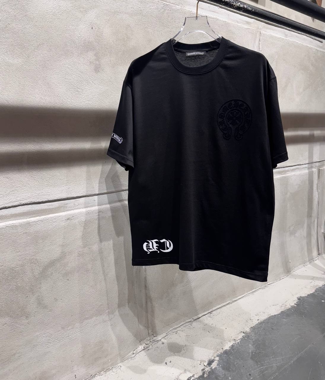 CH Luxury Colorful Printed Black & White T-shirt - Black