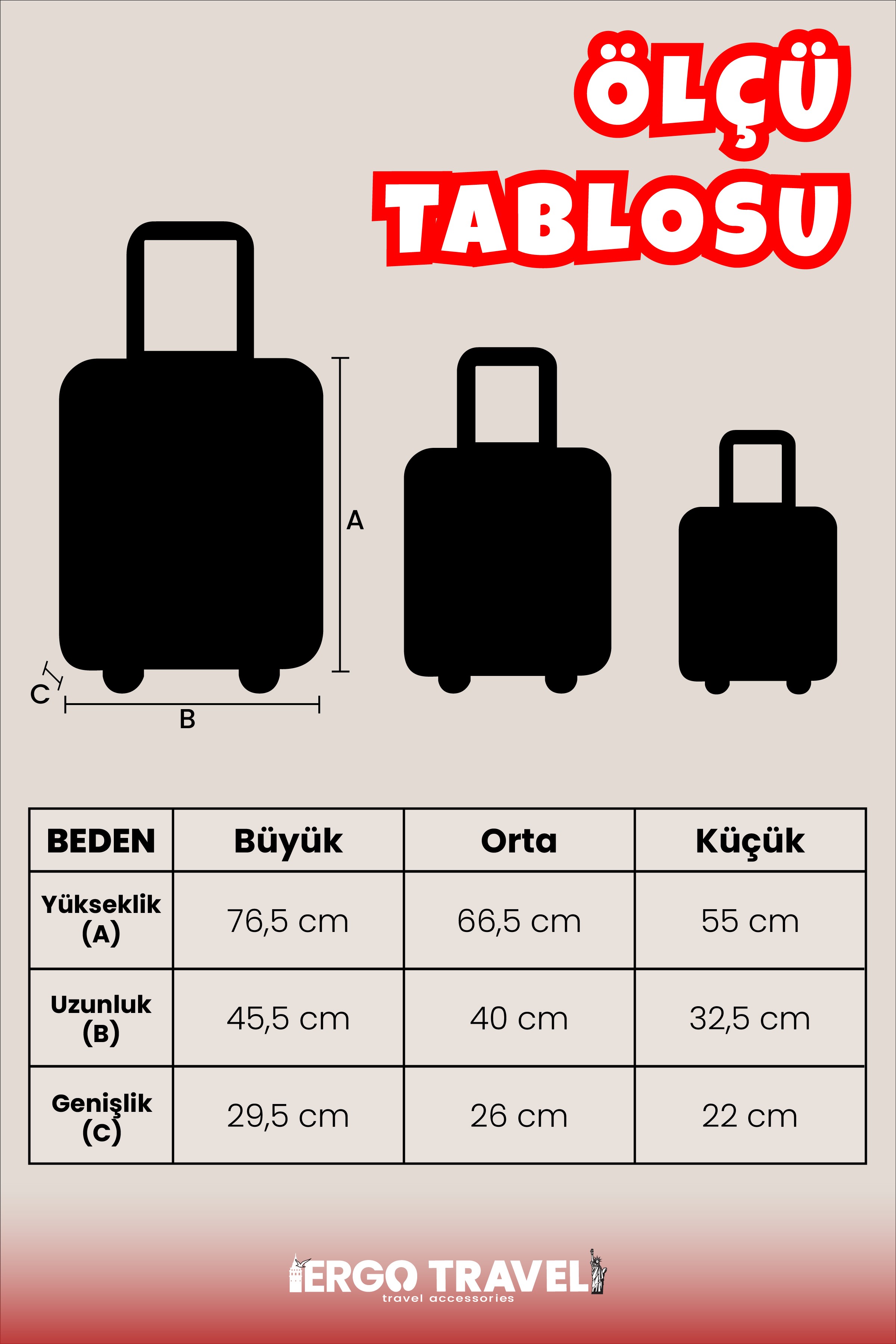 Valiz Bavul Koruma Kılıfı Kadife Kılıf - Gri | Ergo Travel