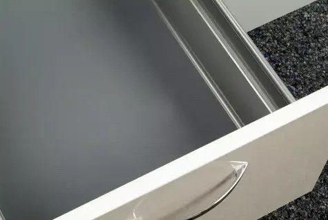 48 cm x 1 m beyaz kumaş desenli, suni deri çekmece İçi Kaydırmaz Halı , çekmece halısı