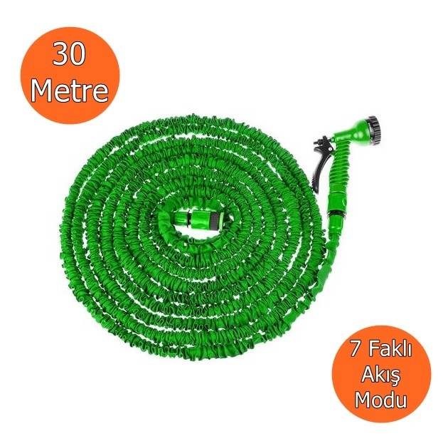 Funsui Tabancalı Uzayan Hortum 30 Metre 7 Farklı Akış Modu