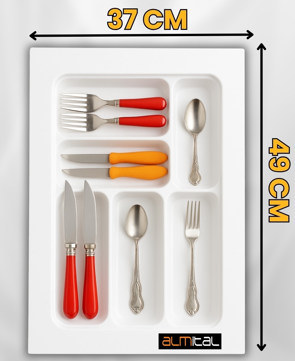 37x49 Cm. Beyaz Kaşıklık Ve Kepçelik 2'li Set (32X41 CM'E KADAR KESİLEBİLİR)