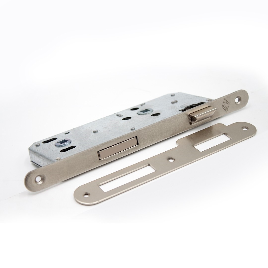 STILO İnox Kare Rozetli WC Kapı Kolu ve 40X23mm Saten WC Gömme Kilit Set