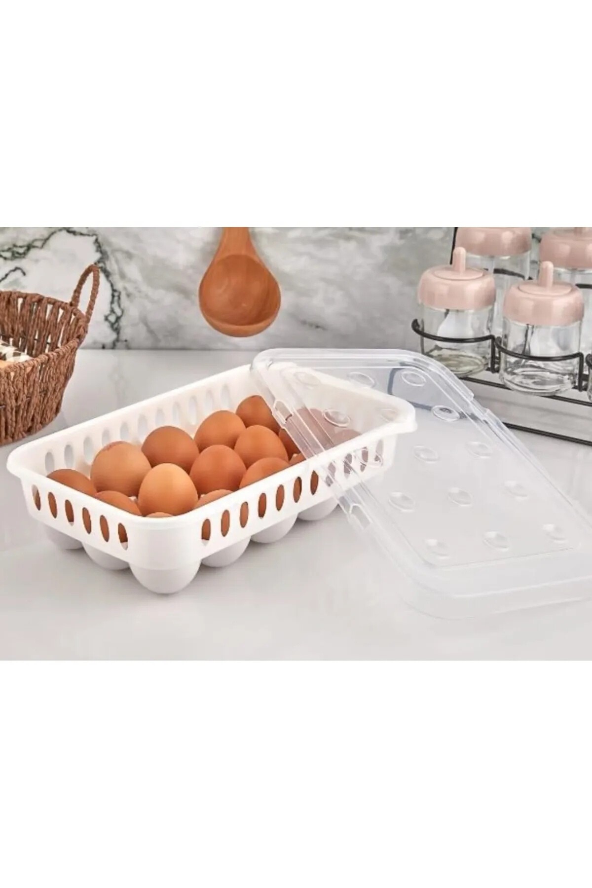 Yumurta saklama kabı 15'li 1 adet , Steril yumurtalık, Kapaklı yumurta organizeri