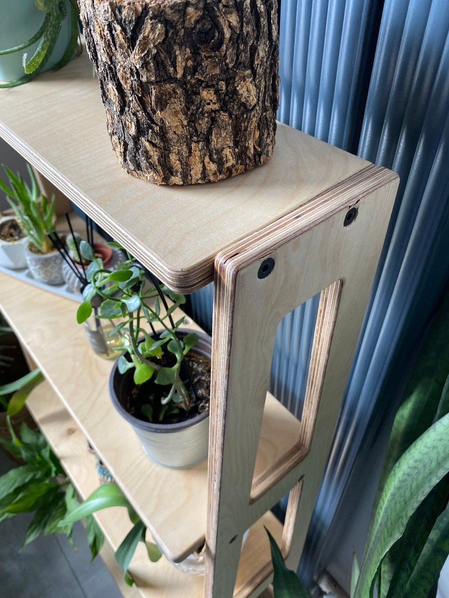 Raul Plywood Çok Amaçlı Duvar Rafı Kitaplık Çiçeklik Saksılık Salon Banyo Çalışma Odası Dolap 4 Raflı