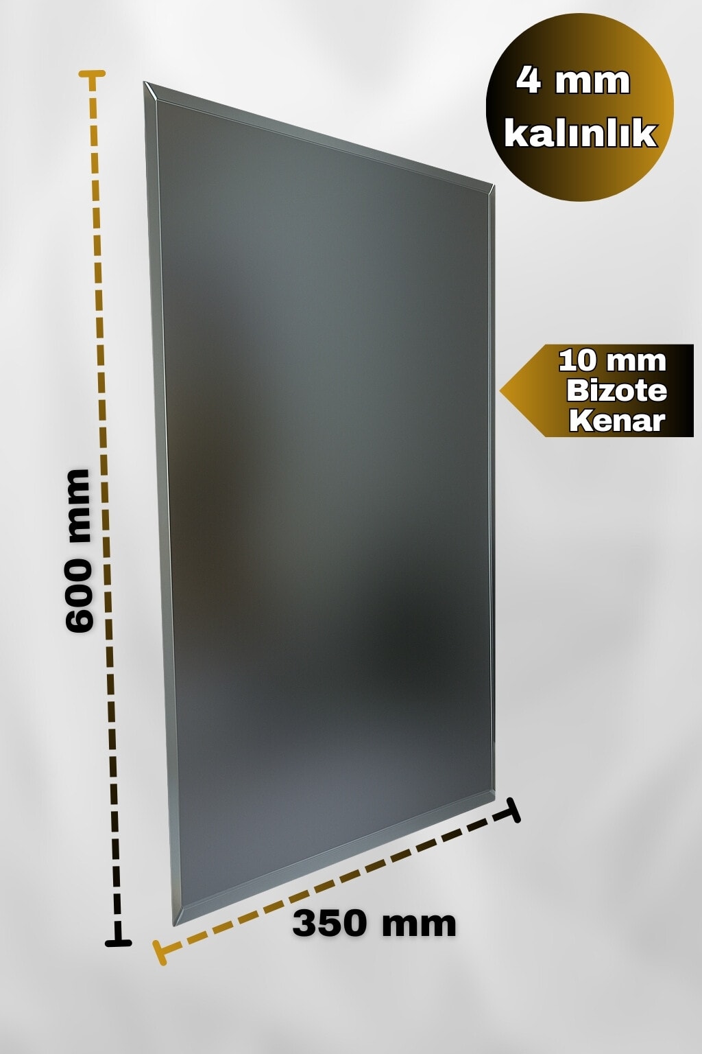 Akari Modern Füme Renk Ayna 35x60 – Bizoteli Çerçevesiz Dekoratif Model