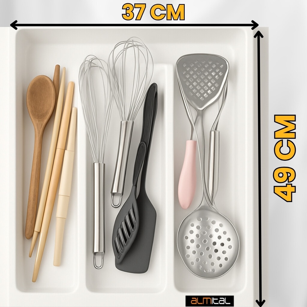 37x49 Cm. Beyaz Kaşıklık Ve Kepçelik 2'li Set (32X41 CM'E KADAR KESİLEBİLİR)