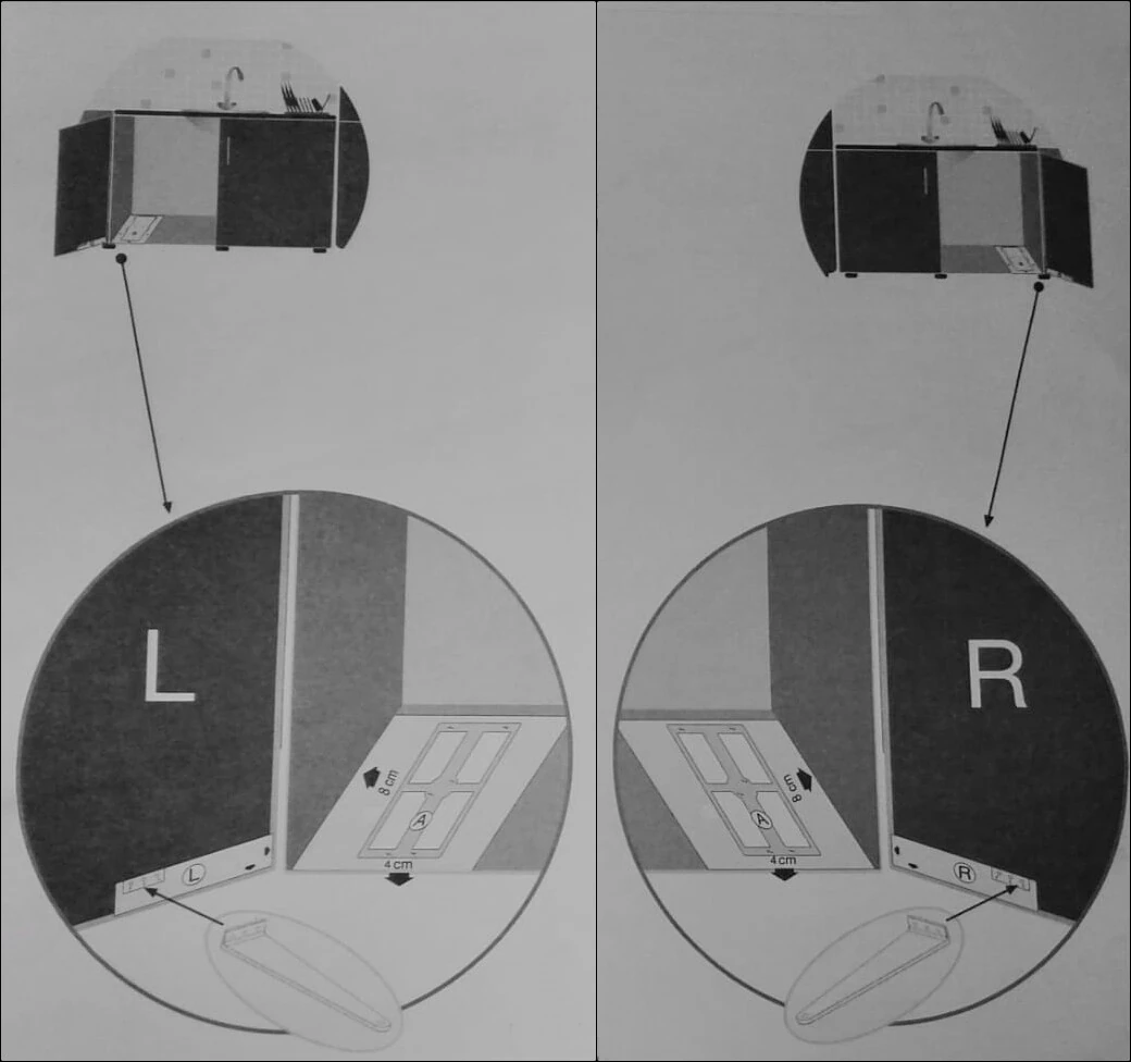 Pelikan Mutfak Çöp Kovası 21100, 21200, 21300, 21500, 21600 için Dolap Kapağı Bağlantı Parçası 