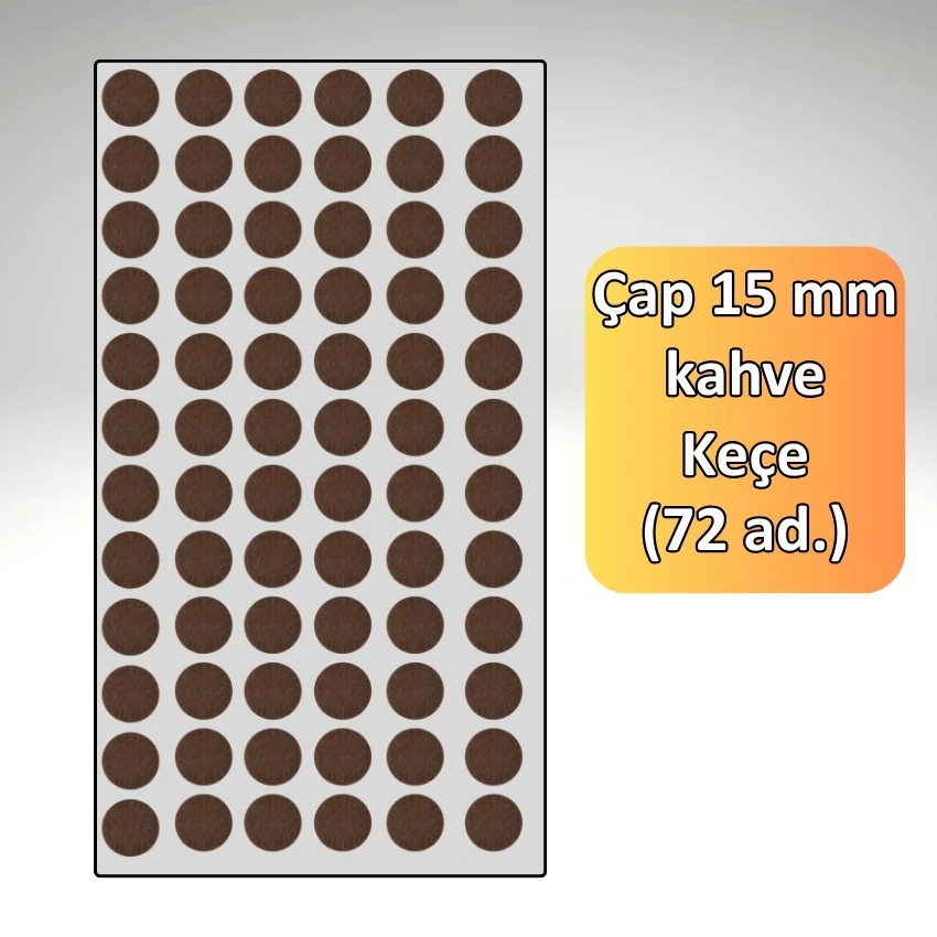 15 MM - 72'li Paket Kahverengi Mobilya Keçesi Zemin ve Parke Koruyucusu