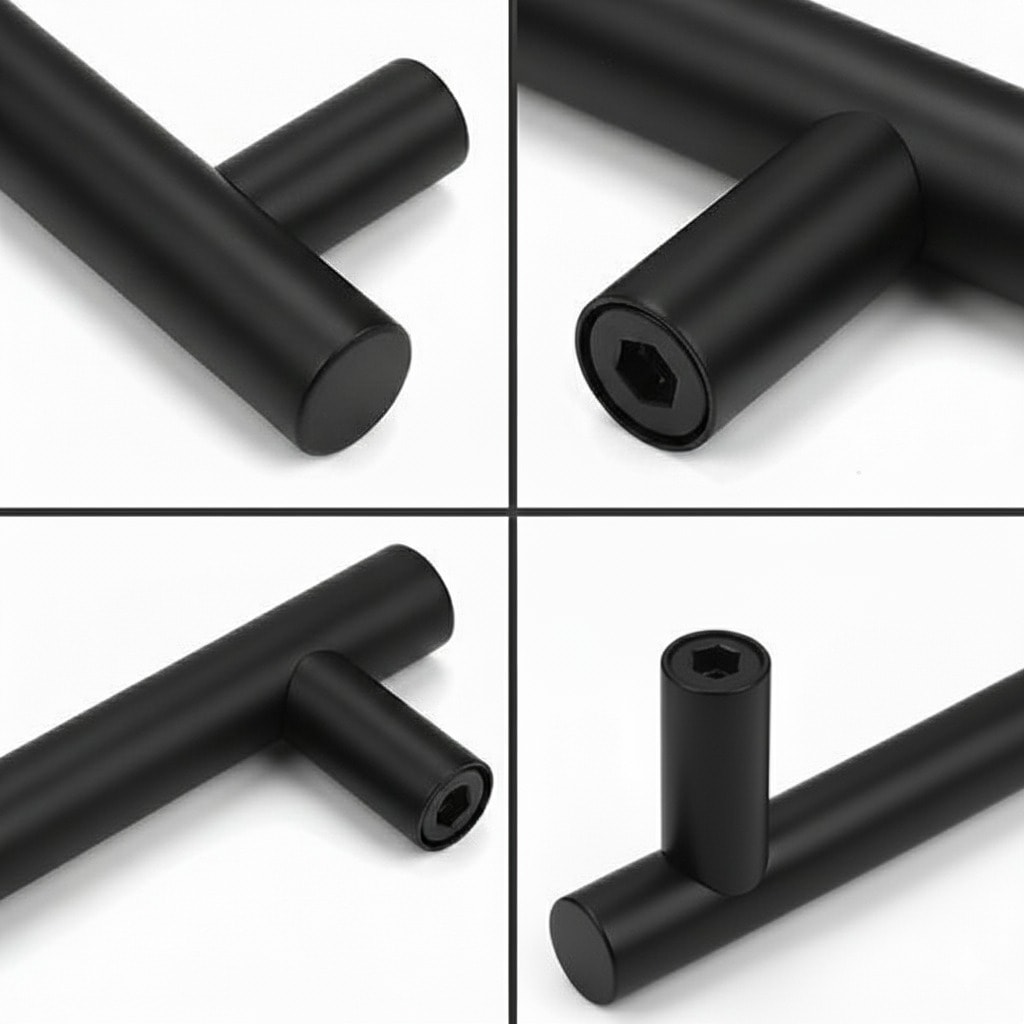 5 ADET Keijo SİYAH 96mm Paslanmaz Kulp (mobilya, dolap kulbu, kulp modeli)