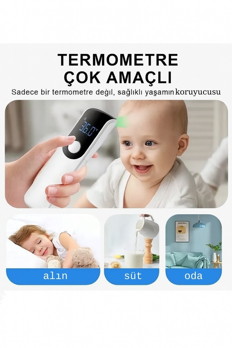 Termio Temassız Dijital Kızılötesi Hızlı, Hassas, Çok Amaçlı Bebek Ateş Ölçer