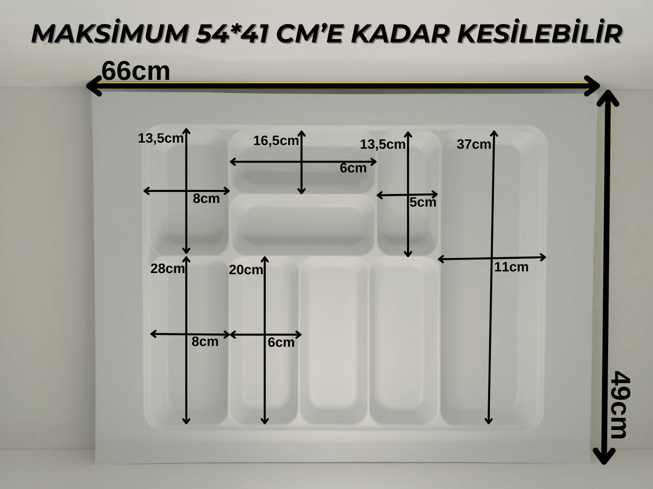 65x49 Cm. Beyaz Kaşıklık Ve Kepçelik 2'li Set (59X41 CM'E KADAR KESİLEBİLİR)