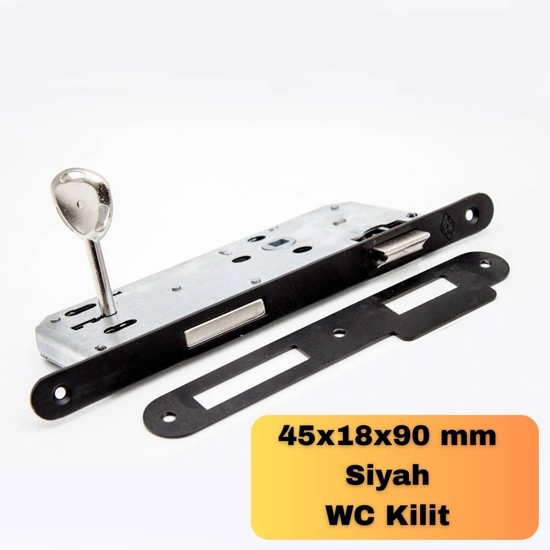 DOKKU GÖMME KİLİT WC OVAL SİYAH 45MM X 18MM AYNA