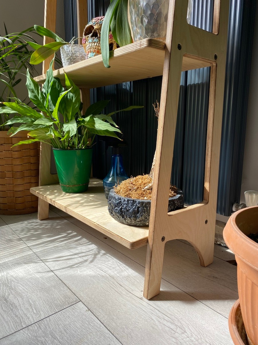 Raul Plywood Çok Amaçlı Duvar Rafı Kitaplık Çiçeklik Saksılık Salon Banyo Çalışma Odası Dolap 4 Raflı