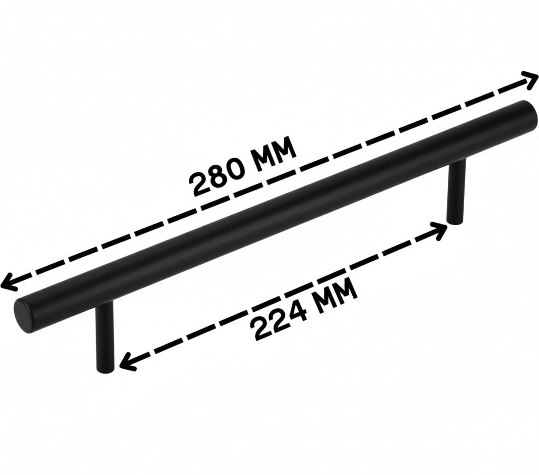 5 ADET Keijo SİYAH 224mm Paslanmaz Kulp (mobilya, dolap kulbu, kulp modeli)
