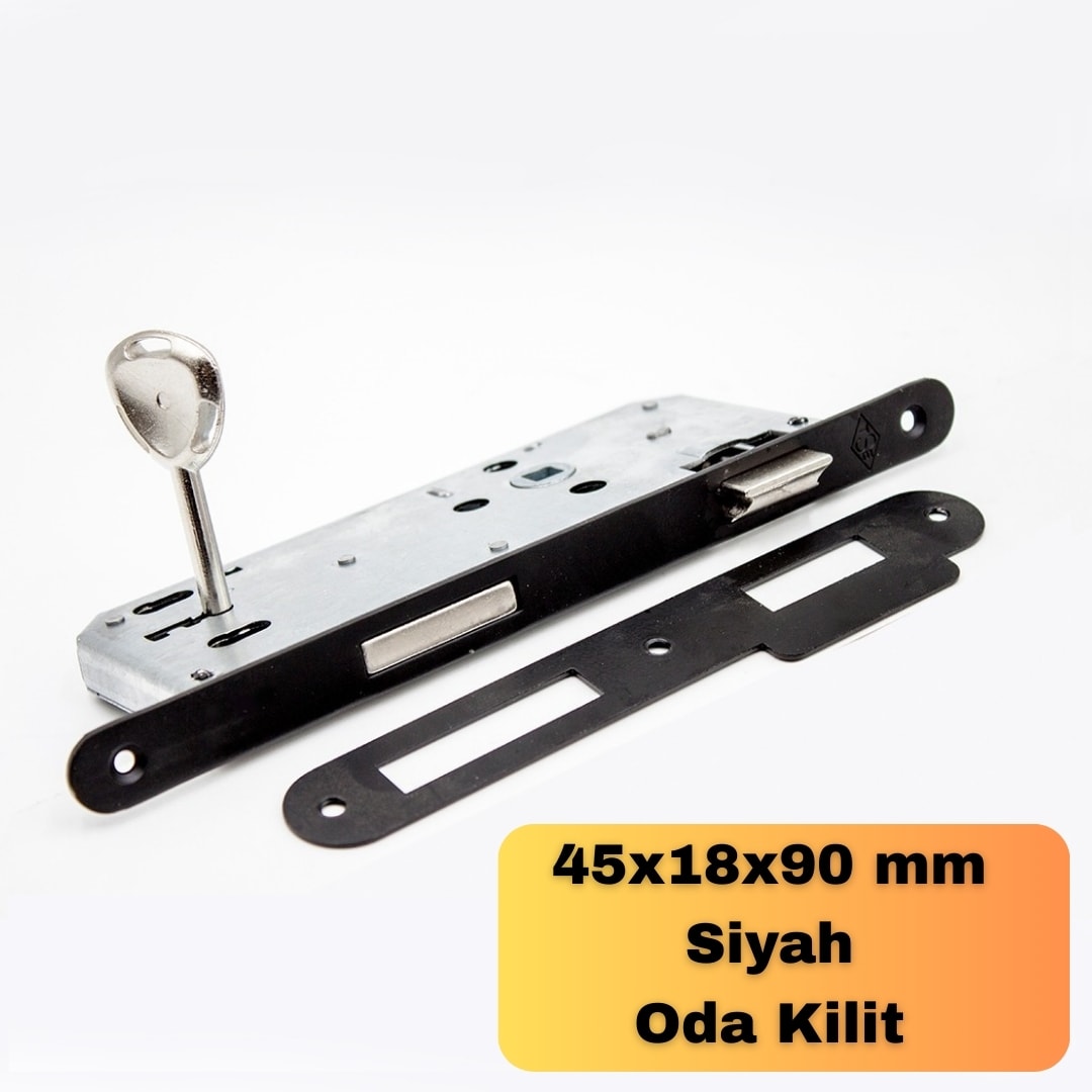 DOKKU GÖMME KİLİT ODA OVAL SİYAH 45MM X 18MM AYNA