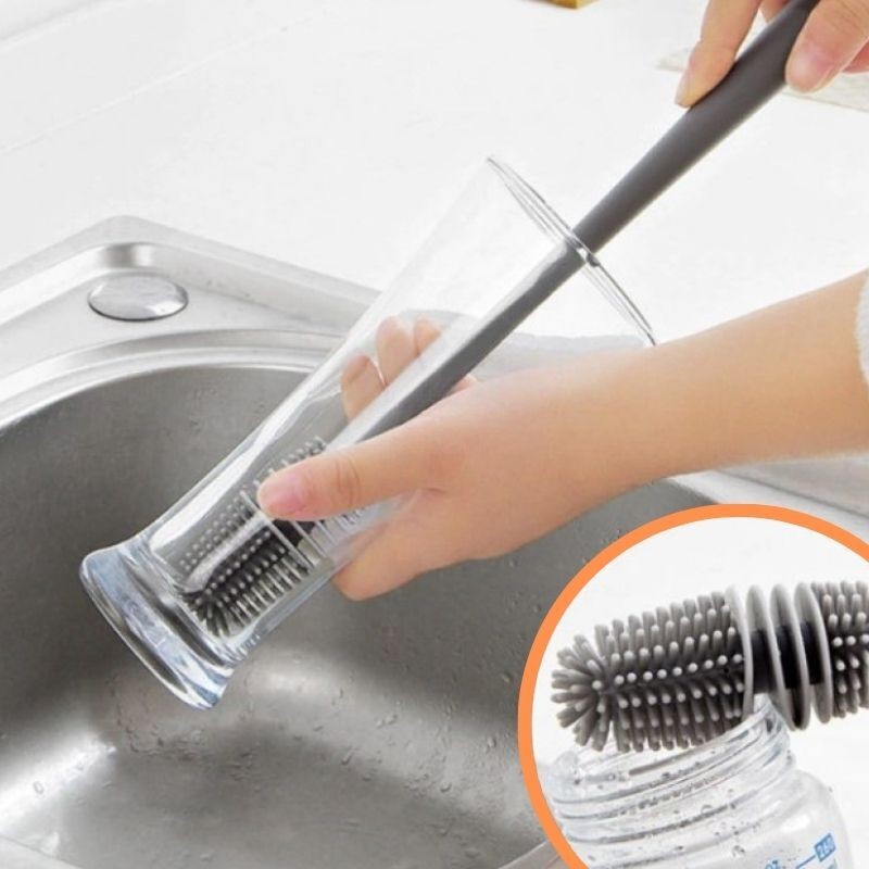 Sparkle Jar Silikon Uzun Saplı Kavanoz Yıkama Fırçası