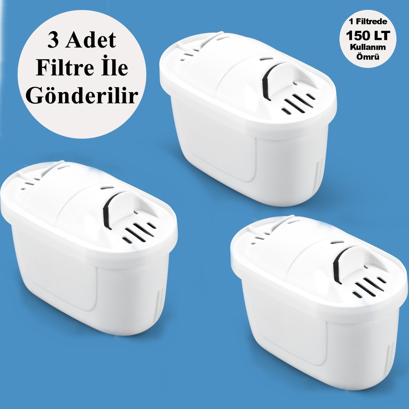 Su Arıtma Sürahisi Gün Sayacı Göstergeli + 3 Adet Filtre I Pure+ ve Maxtra+ Filtreleri ile Uyumlu