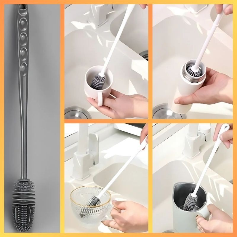 Sparkle Jar Silikon Uzun Saplı Kavanoz Yıkama Fırçası