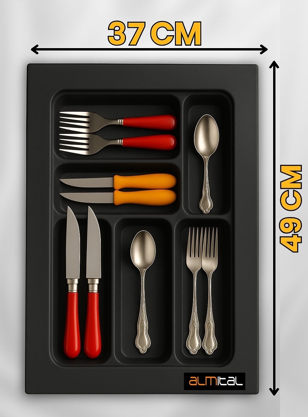 37x49 Cm. Antrasit Kaşıklık Ve Kepçelik 2'li Set (32x41 cm'e kadar kesilebilir)