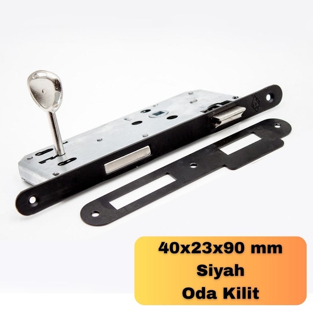 DOKKU GÖMME KİLİT ODA OVAL SİYAH 40MM X 23MM AYNA