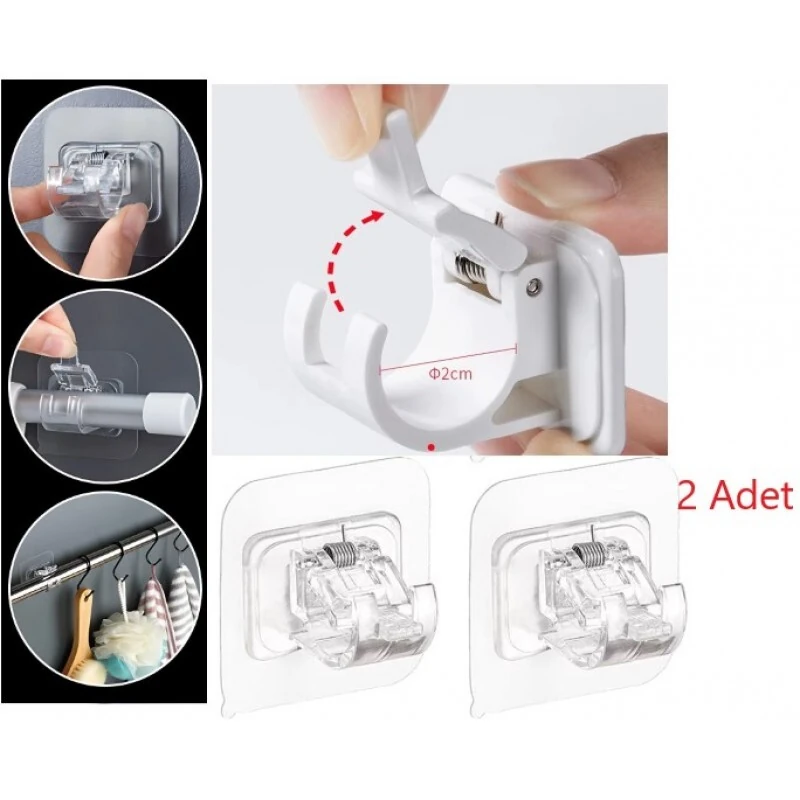 Kabelring 2 adet Yapışkanlı, Yaylı, Perde Çubuğu, Boru Askısı ve Kablo Düzenleyici Halka, Kendinden Yapışkanlı (çift) 
