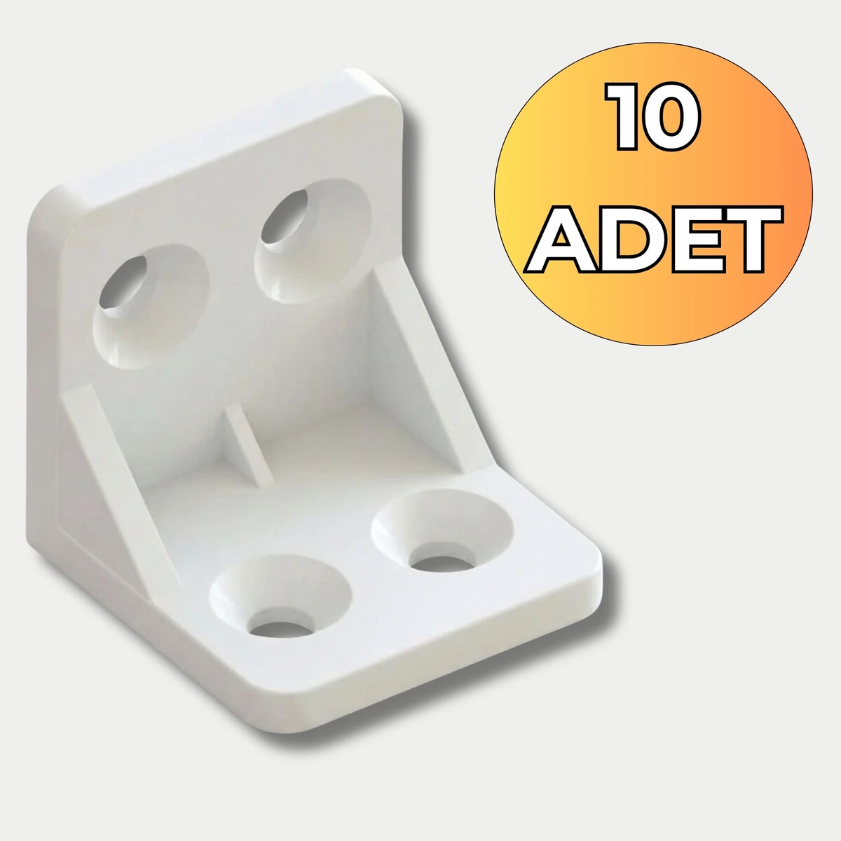 10 Adet Plastik L Köşe Bağlantı Beyaz
