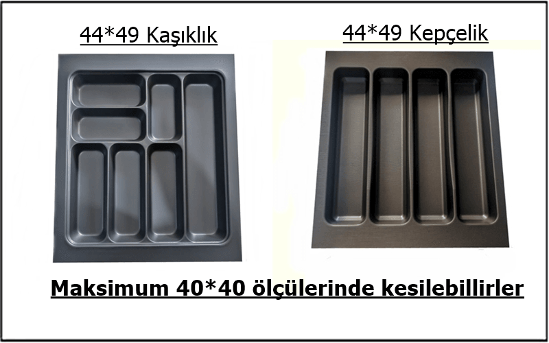 44x49 cm Antrasit Kaşıklık ve Kepçelik 2'li Set (Ücretsiz Kesim) 40x40CM ‘E KADAR KESİLEBİLİR